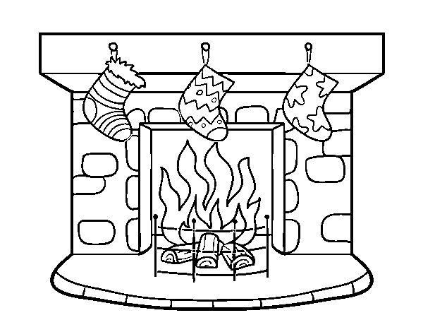 Christmas chimney coloring page