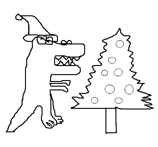 Christmas Dinosaur coloring page - Coloringcrew.com