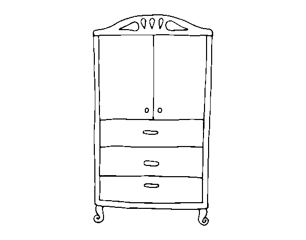Closet for clothes coloring page
