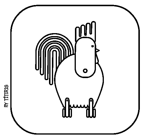 Cock 4 coloring page