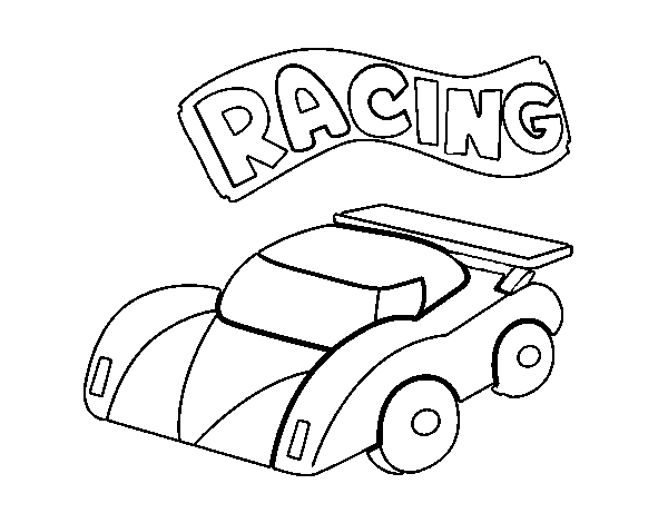 Competition car coloring page
