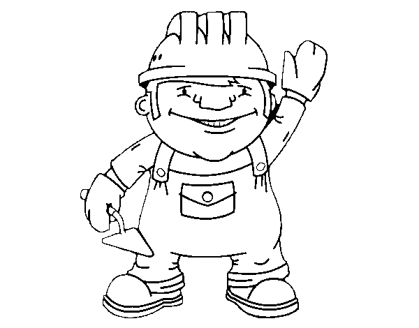 Construction worker coloring page