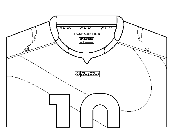 Costa Rica World Cup 2014 t-shirt coloring page