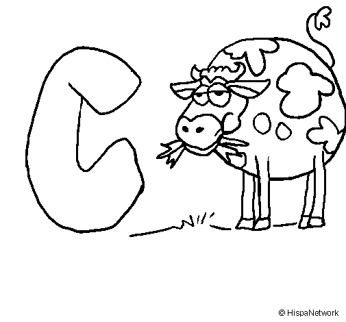 c is for cow coloring pages - photo #25