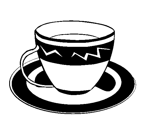 Cup of coffee coloring page