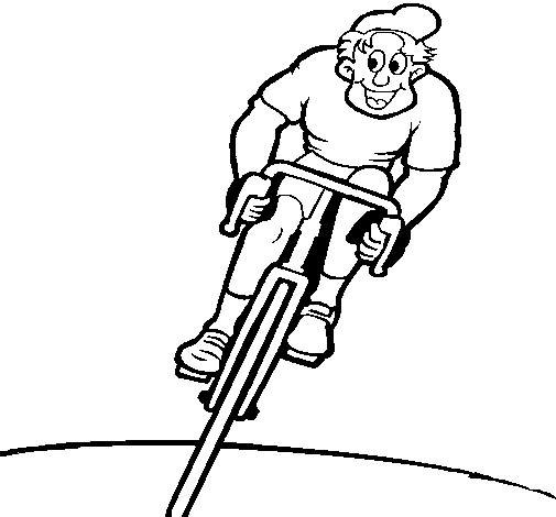 Cyclist with cap coloring page