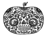 Day of the dead Pumpkin  coloring page