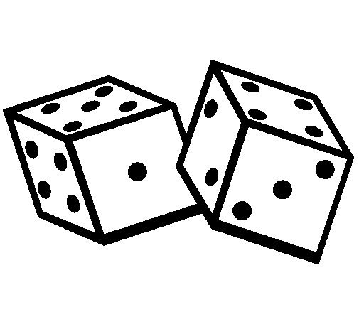 Dice coloring page