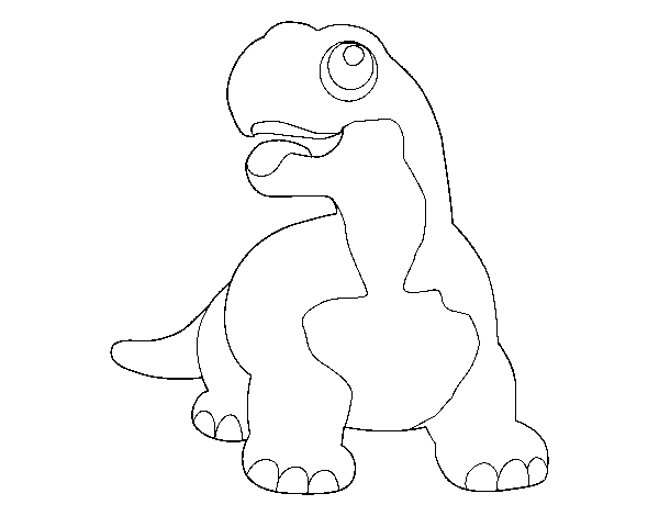 Diplodocus sticking tongue out coloring page
