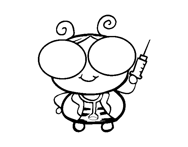 Doctor bee coloring page