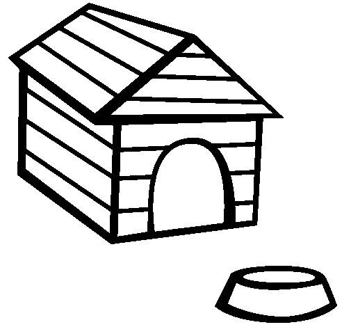 Dog house coloring page