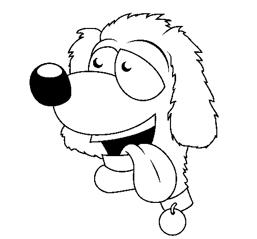 Dog sticking tongue out II coloring page