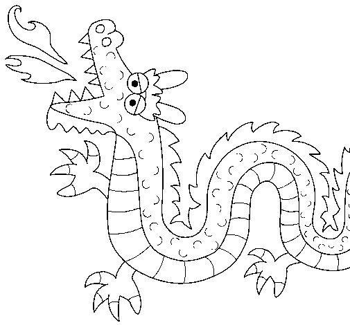 Dragon breathing fire II coloring page