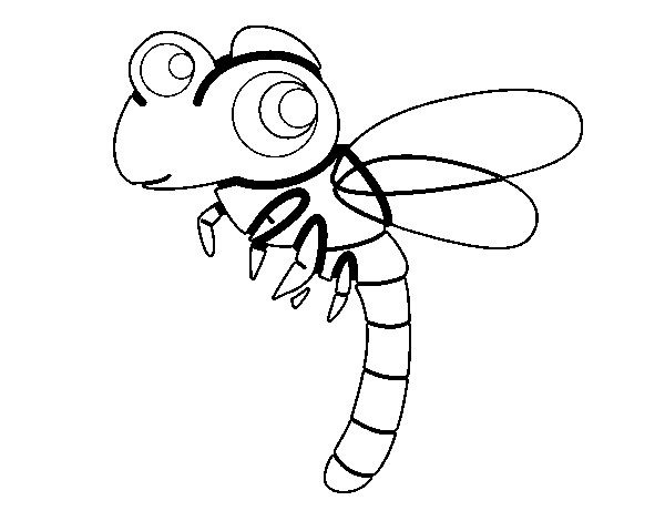 Dragonfly flying coloring page