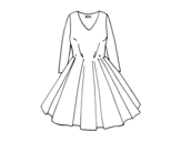 Dress with full skirt coloring page