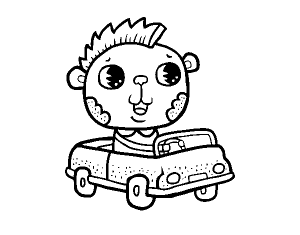 Drive a convertible coloring page