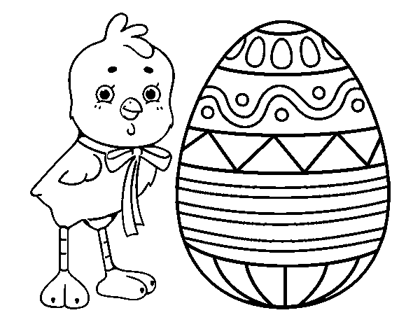 Easter drawing coloring page