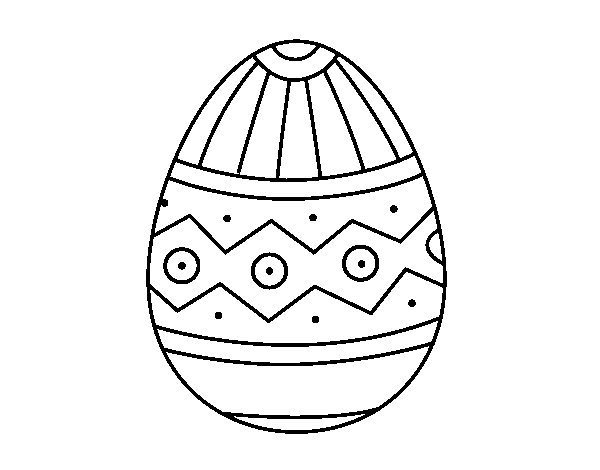 Easter egg stamping coloring page