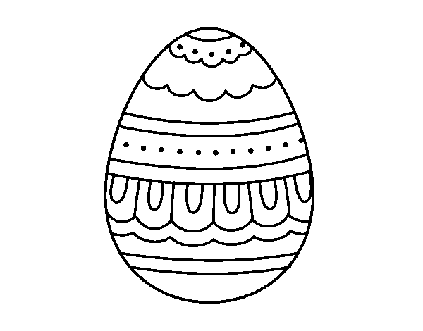 Easter egg white and black coloring page
