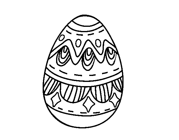 Easter egg with diamonds coloring page