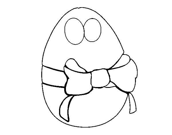 Easter egg with lasso coloring page
