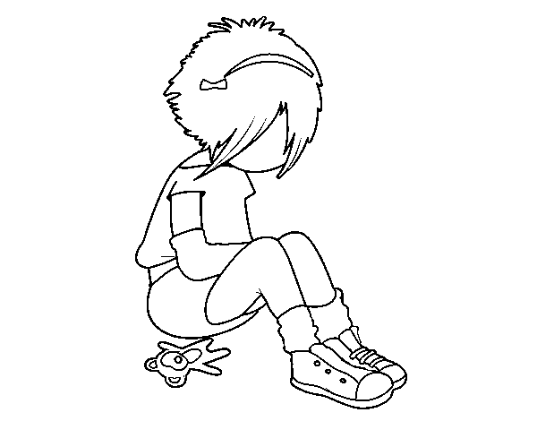 Emo girl coloring page