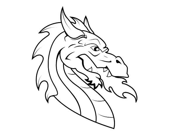 European dragon head coloring page - Coloringcrew.com