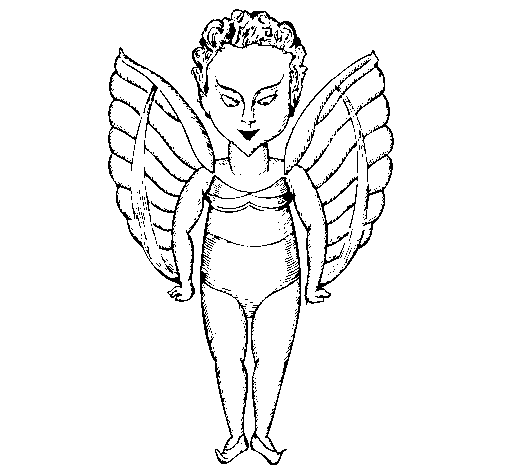 Evil angel coloring page