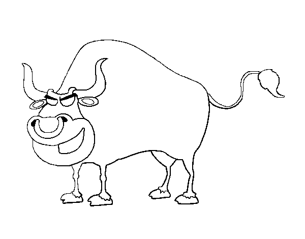 Evil bull coloring page