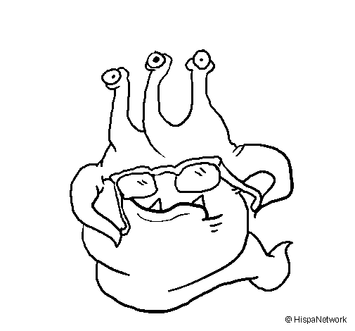 Extraterrestrial with glasses coloring page