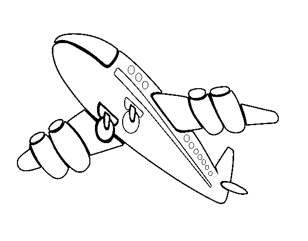 Fast airplane coloring page