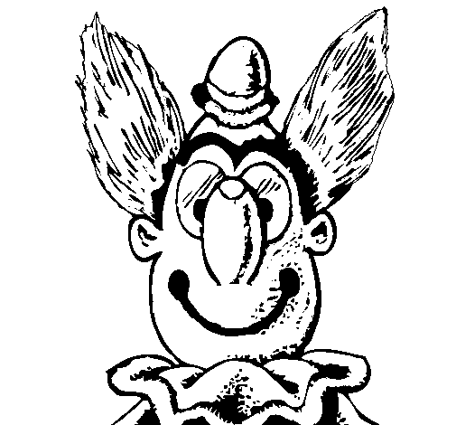 Fast clown coloring page