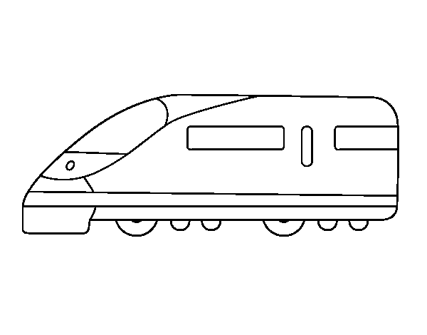Fast train coloring page
