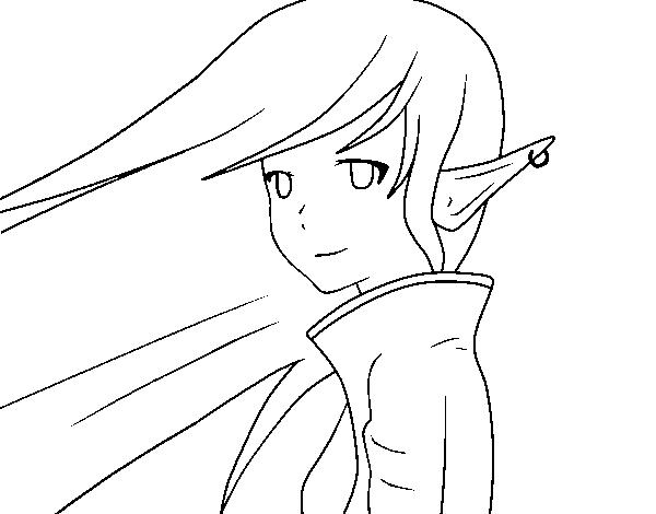 Female Elf coloring page
