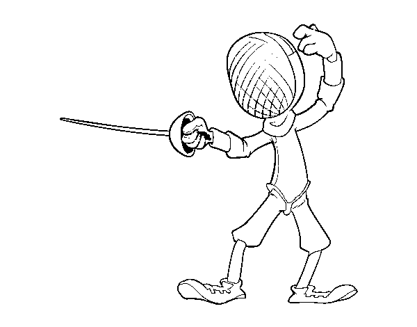 Fencing swordsman coloring page