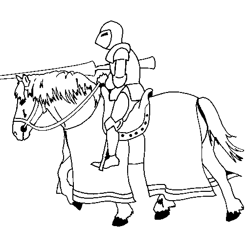 Fighting horseman coloring page