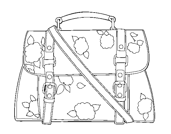 Flowered handbag coloring page
