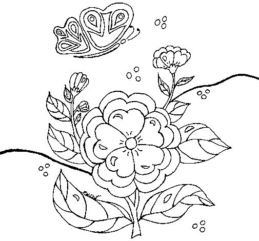 Flowers II coloring page