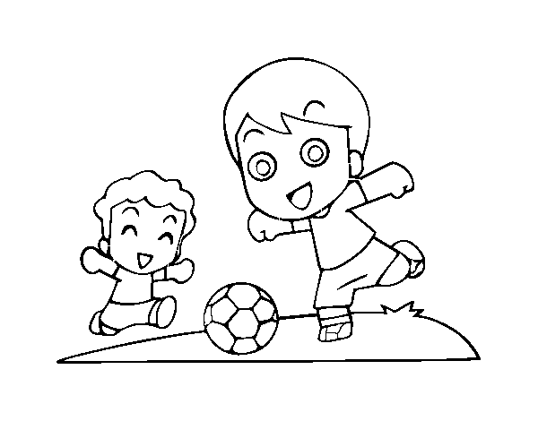 Football at school coloring page