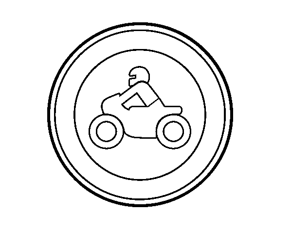 Forbidden entry to motorcycles coloring page