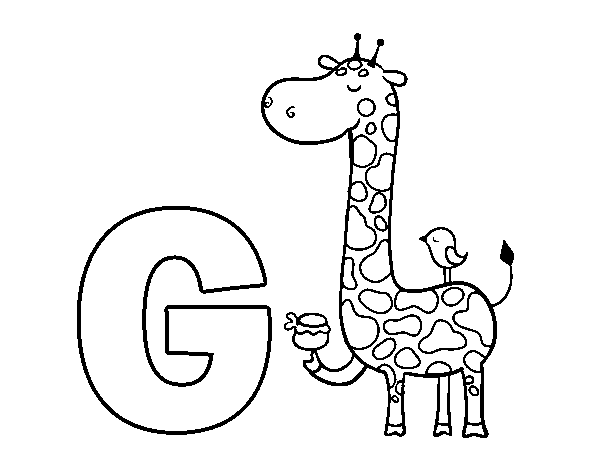 G of Giraffe coloring page