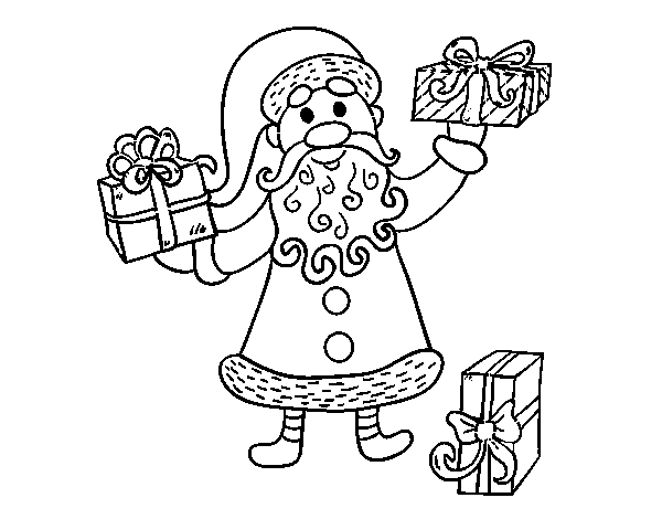 Gifts from Santa Claus coloring page
