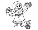 Gifts from Santa Claus coloring page