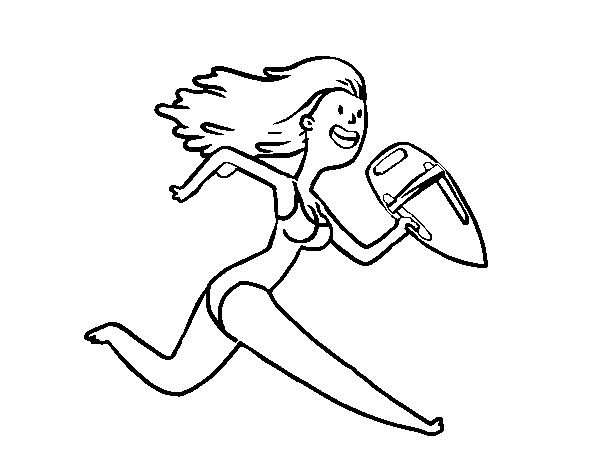 Girl rescuer coloring page