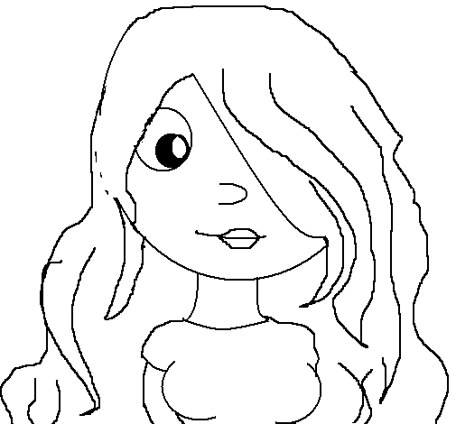 Girl V coloring page