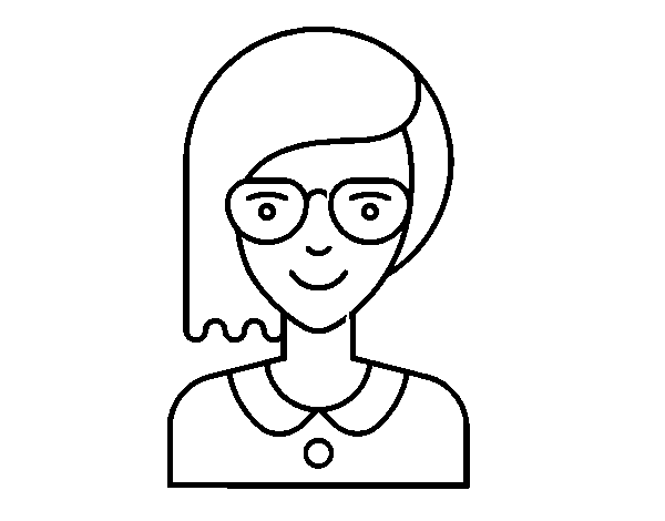 Girl with a half mane coloring page