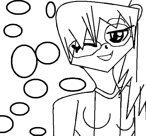 Girl with glasses coloring page