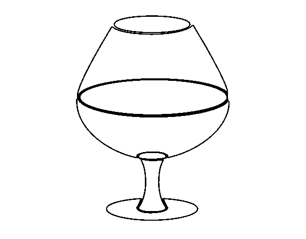 Glass of wine coloring page