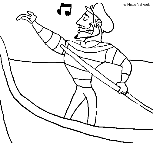 Gondolier coloring page