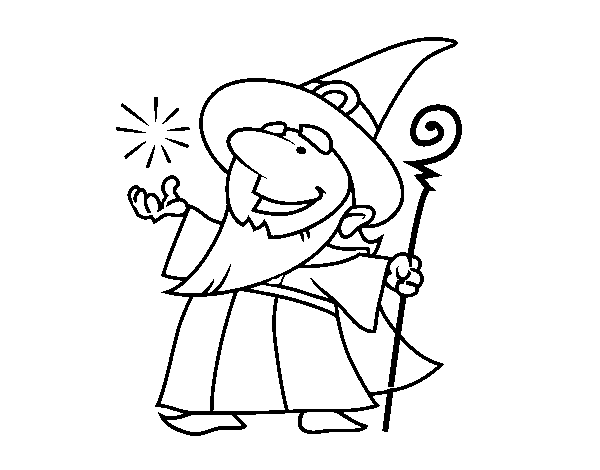 Good wizard coloring page